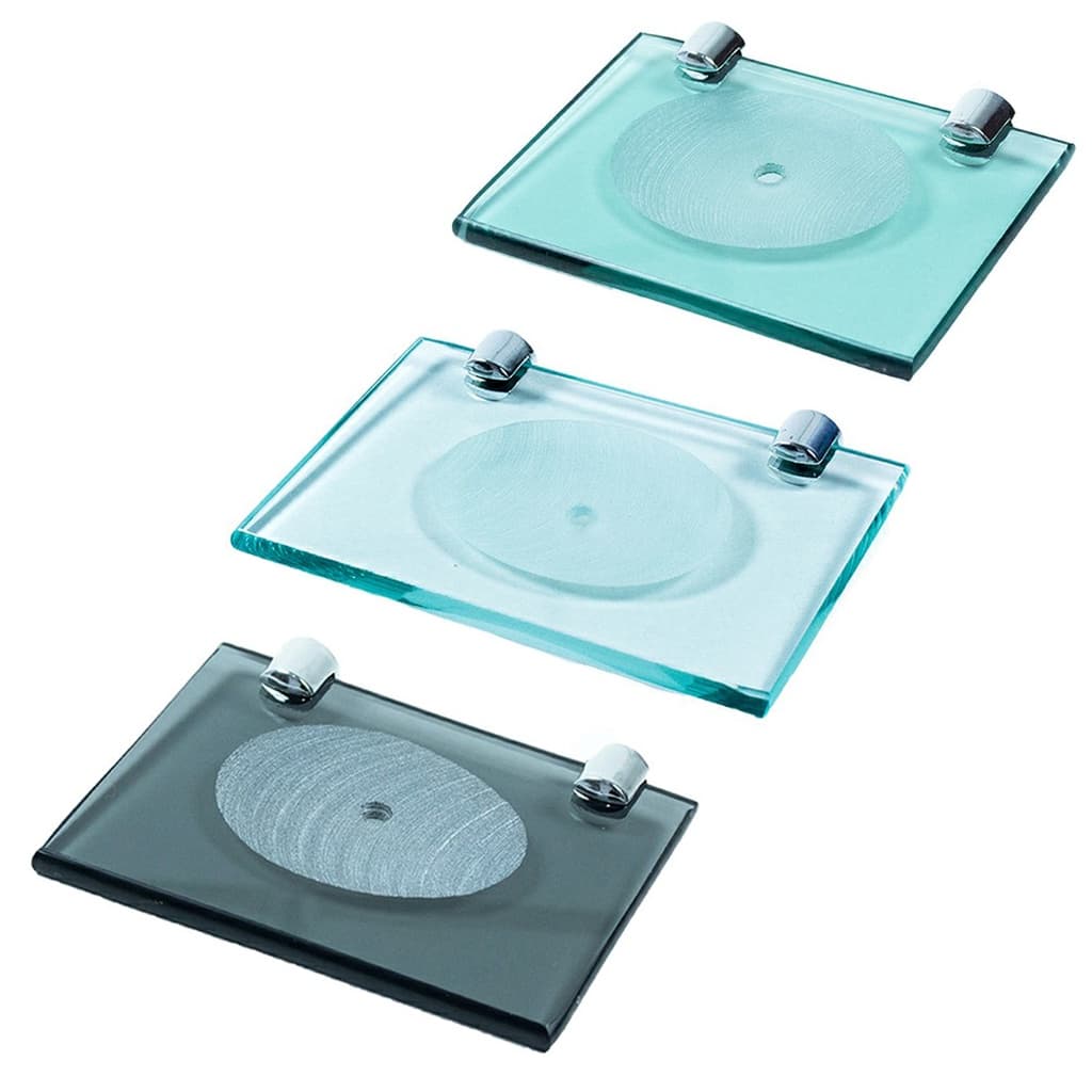 Saboneteira de vidro reto 10x15cm com furo acessórios para banheiro