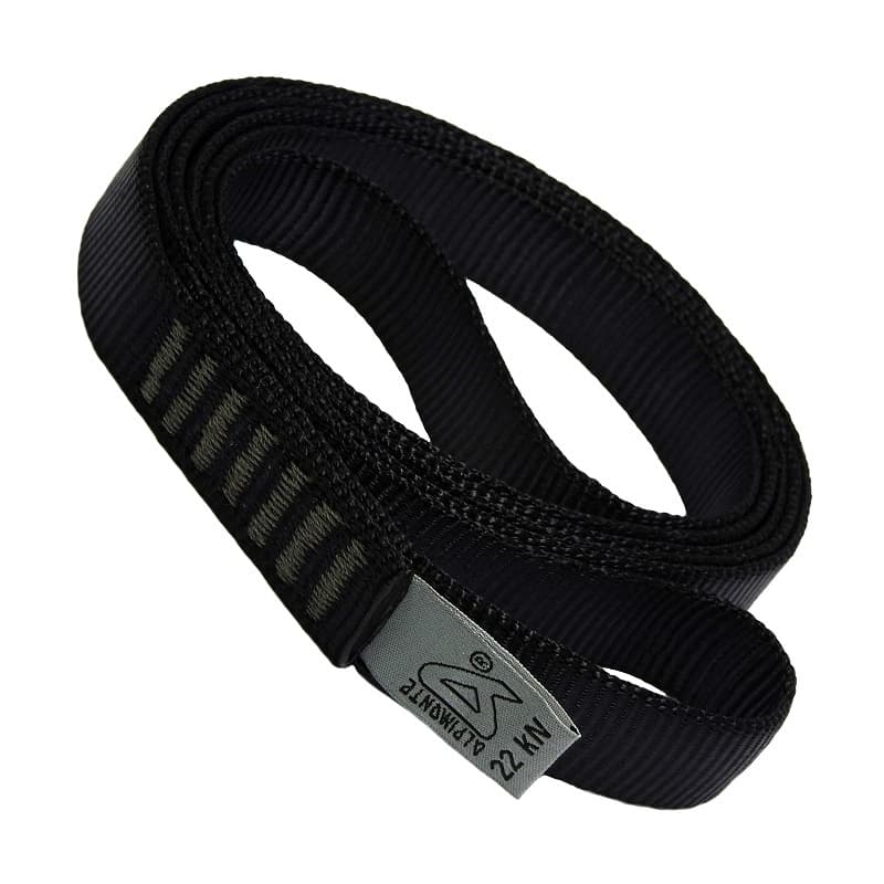 Anel de Fita Tubular 80cm 20mm 22kN Preto Ancoragens Altura Rapel Alpimonte
