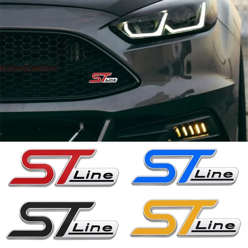 3D Metal ST Line Car Front Grille Emblem Badge Stickers for Ford ST Fiesta Kuga EcoSport Escort mk2 mk3 mk4 mk5 mk7