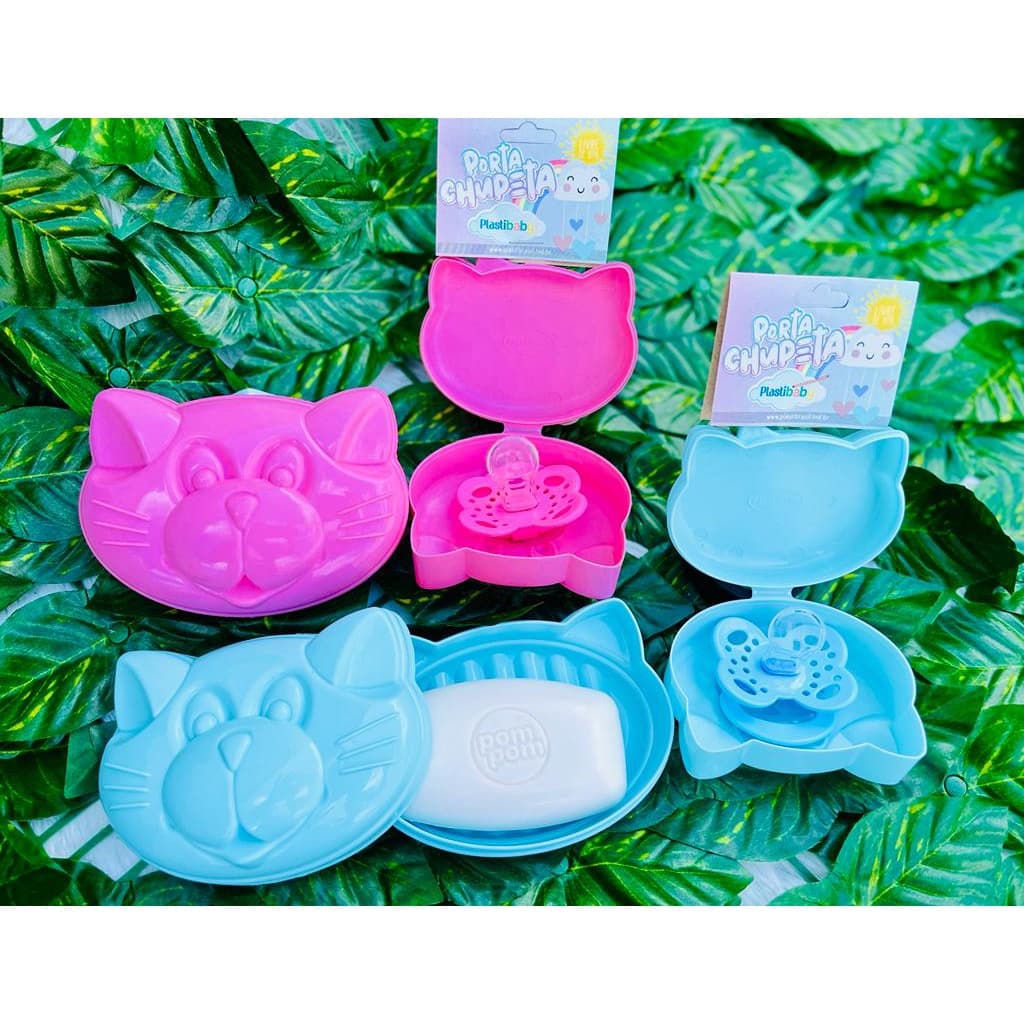 Kit Saboneteira + Chupeta + Porta Chupeta para Bebe