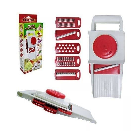 Multi Cortador 5 Em 1 Saladas Batata Ralador Apoiador Trava
