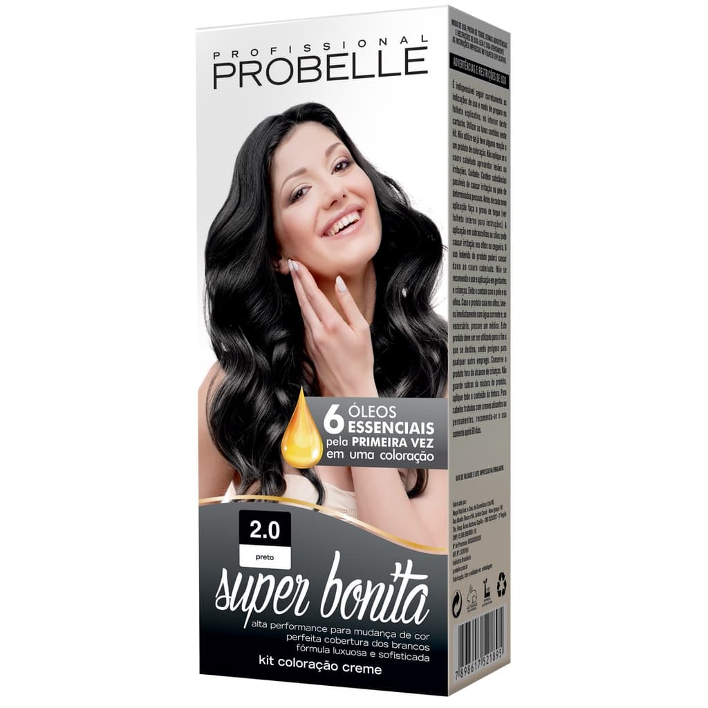 Coloração Super Bonita 50g 2.0 - Preto Probelle PROMOÇÃO