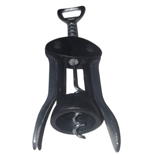 Saca Rolhas Corpo de Metal e proteção Lateral de Plastico Abridor De Vinho Em Aço 1008