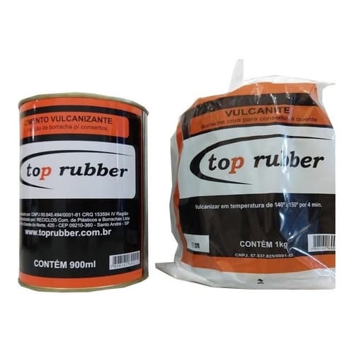 Kit Jogo 01 Vulcanite Remendo Quente 1kg + 01 Cola Preta 900ml Top Rubber Remendos Quente