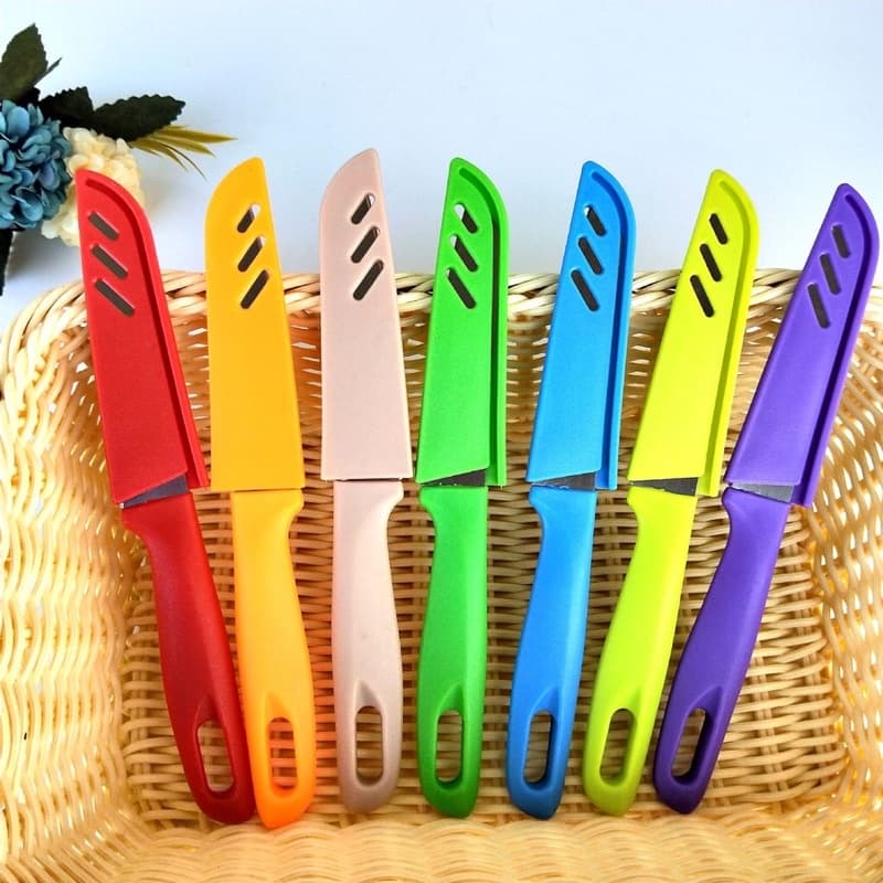 kit 5 Faca Afiada Lâmina Aço Inox cozinha com Capa de proteção Resistente Zapstore