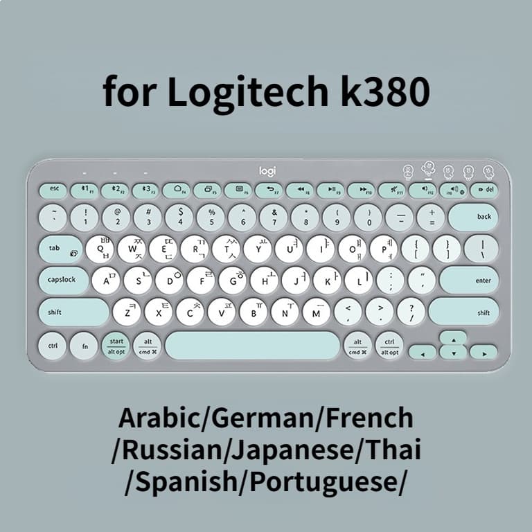 Capa De Teclado Para Logitech K380 Logi Silicone Protector De Pele Filme TPU Shell Árabe/Alemão/Francês/Russo/Japonês/Tailandês/Espanhol/Português/Coreano