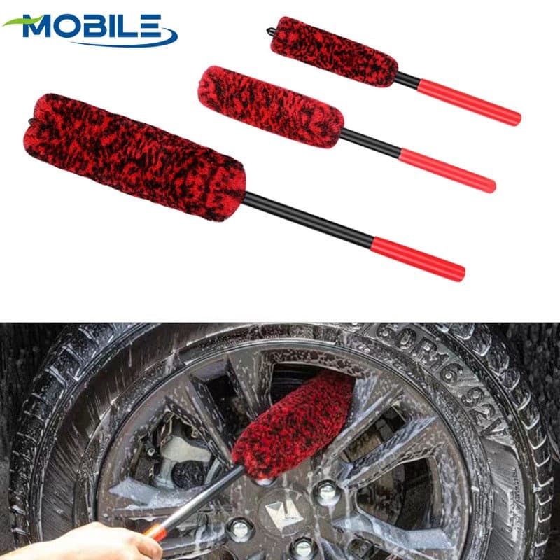 Ferramentas De Lavagem De Pneus Para Aros De Carro Escovas De Lã De Roda Dobrável Cabo Longo Facilmente Limpa Áreas Duros De Alcançar Automóveis Escova De Limpeza De Cubo