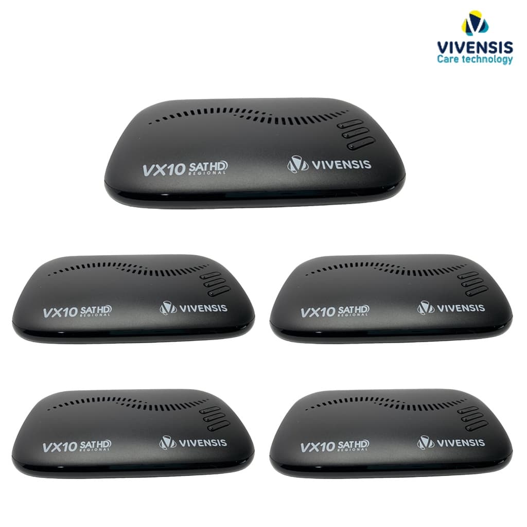 Kit 5 Receptores Digitais HD TV Vx10 Sat Conversor  Regional Vivensis