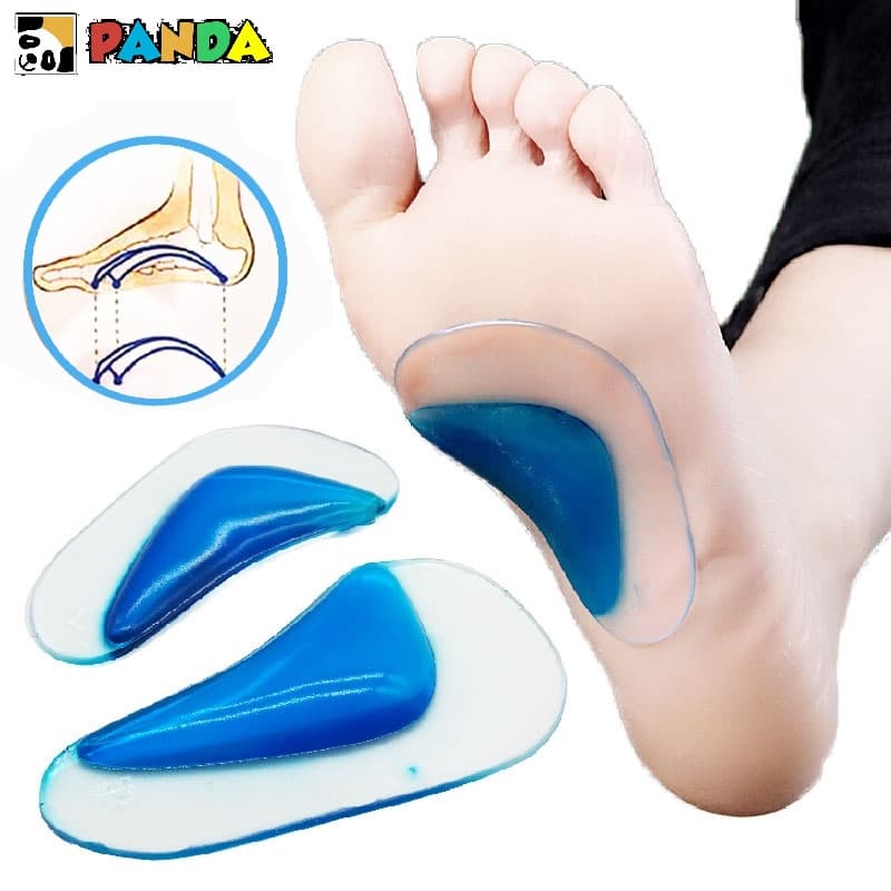 Palmilha Gel Arco Plantar Ortopédica Pé Chato Cavo Silicone