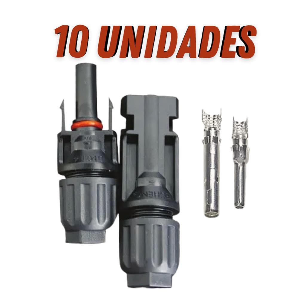 Kit 10 Pares Conectores Mc4 Painel Solar Energia Solar