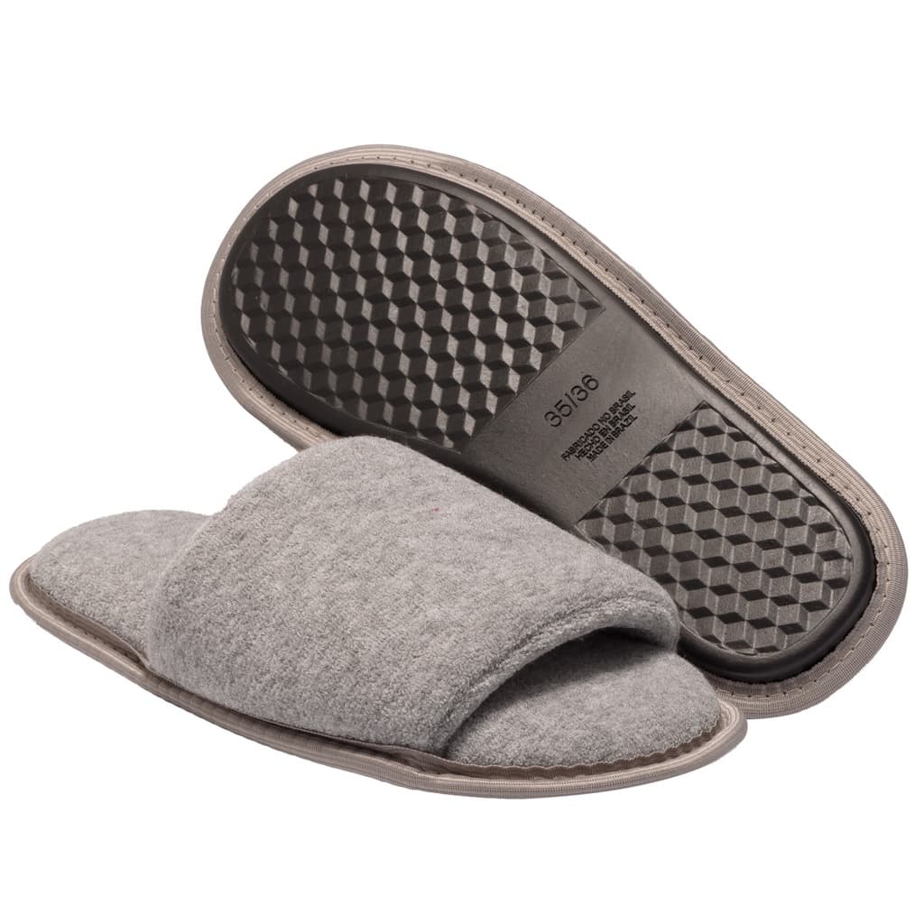 Pantufa Chinelo Slide Cinza Sola Ante Derrapante Disponível do Tamanho 27 até 46