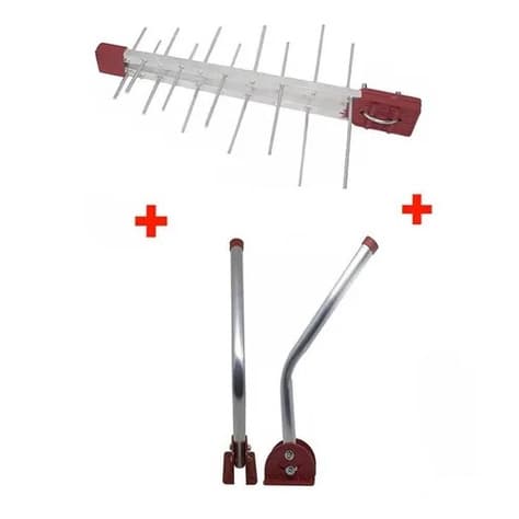 Antena Tv Digital 4k Externa Digital Log 20 com mastro