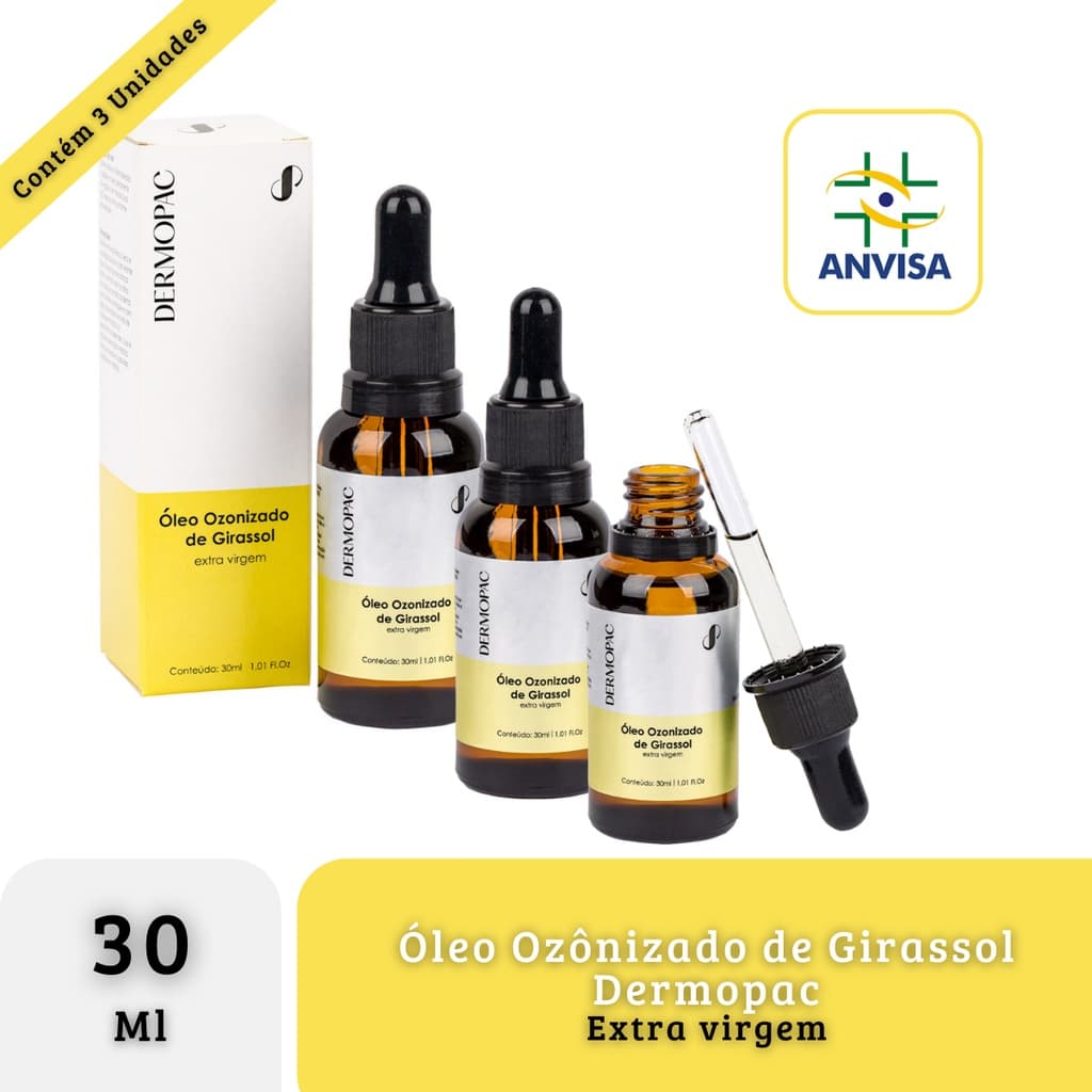 Kit 3 Óleos De Girassol Ozonizados Concentrado Dermopac 30ml