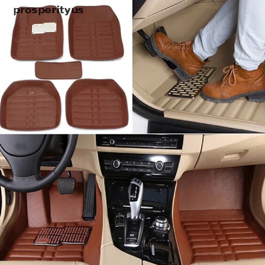 5 Pcs/Conjunto universal De Tapete De Couro Para Automóveis [prosperityus] De Tapetes De Chão De Carro