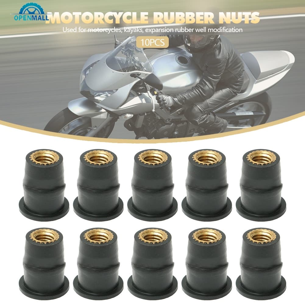 OM 10pcs/Pacote Motocicleta Universal Modificada Pára-Brisas Porcas De Borracha Parafusos M5 M6 Fixadores protetor