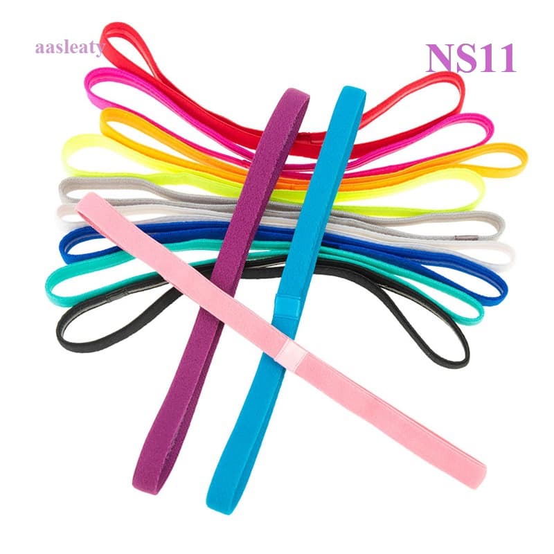 NS11 12Pcs Faixa De Cabeça Esportiva Slim Hairband , Elástico Antiderrapante , Faixas Skinny Finas Com Silicone Forro Para Mulheres E Homens , Fita