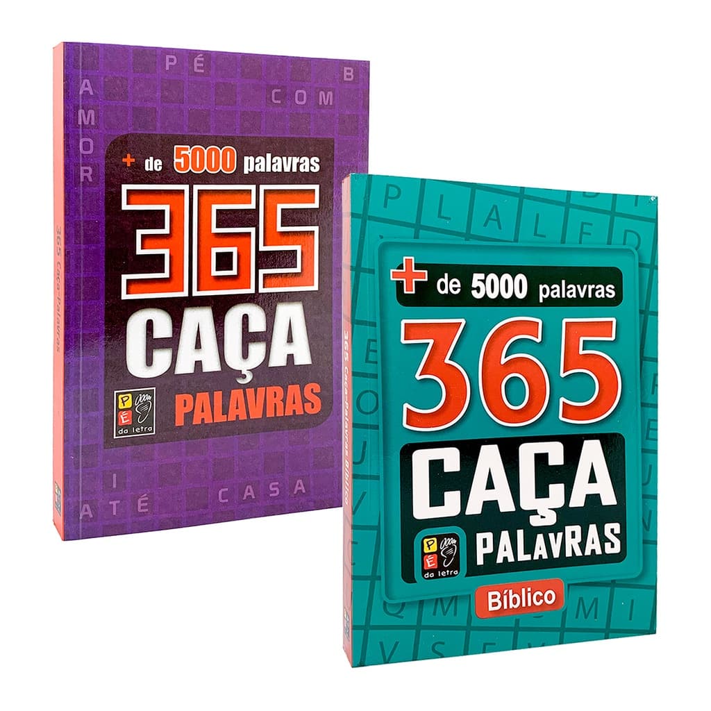 Kit 365 Caça-palavras + De 10mil Palavras - 2 Livros Físicos