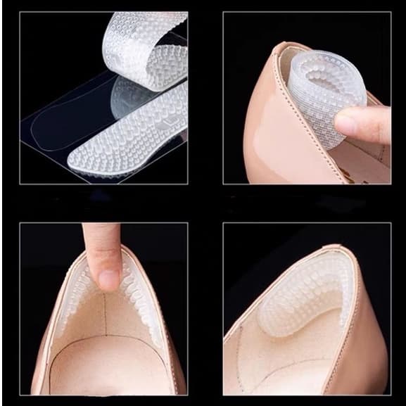 Kit 2 pares Protetor De Calcanhar Silicone Colante Confortável