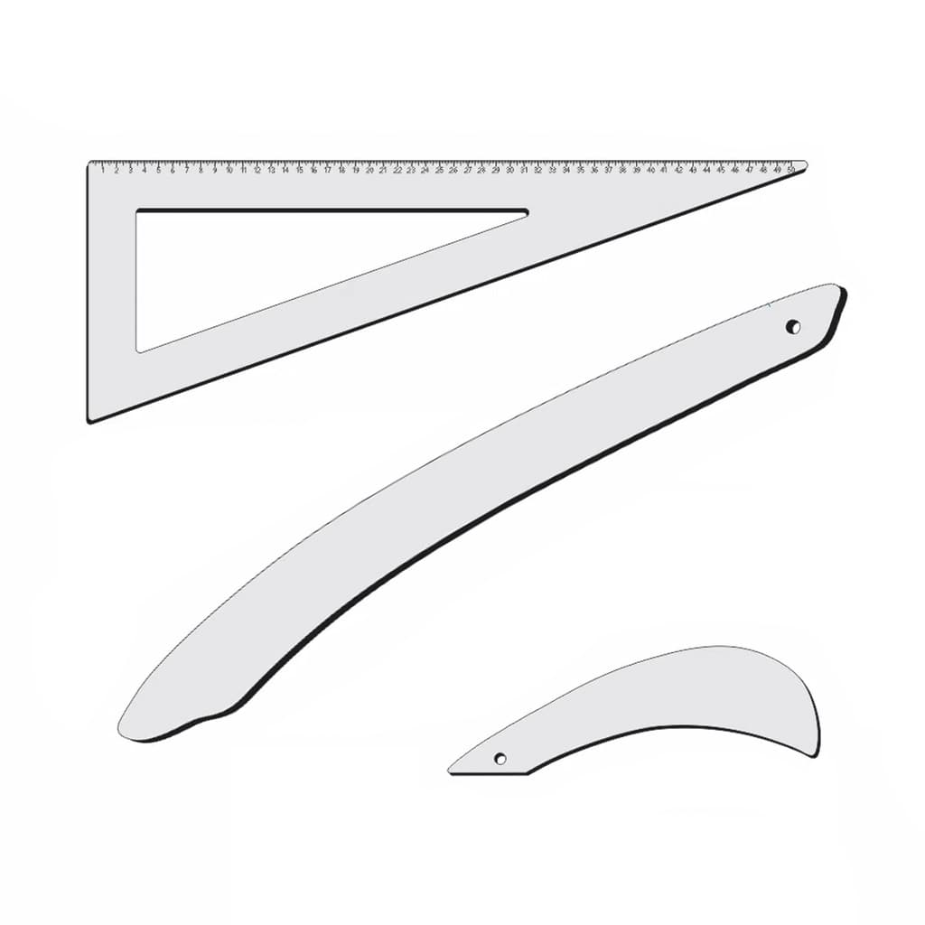 Kit 3 Réguas De Modelagem Acrílico Patchwork Modelista