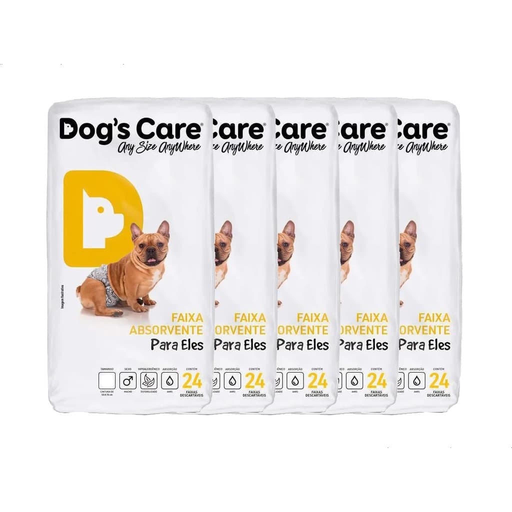 Fralda Descartável Higiênica P/cães Macho Dogs Care 120 Un P