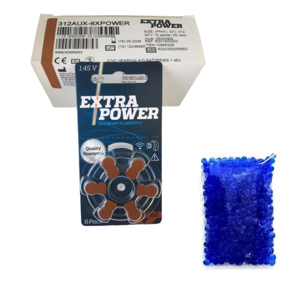 Kit Silica Gel Desumidificadora Com Pilhas Aparelho Auditivo