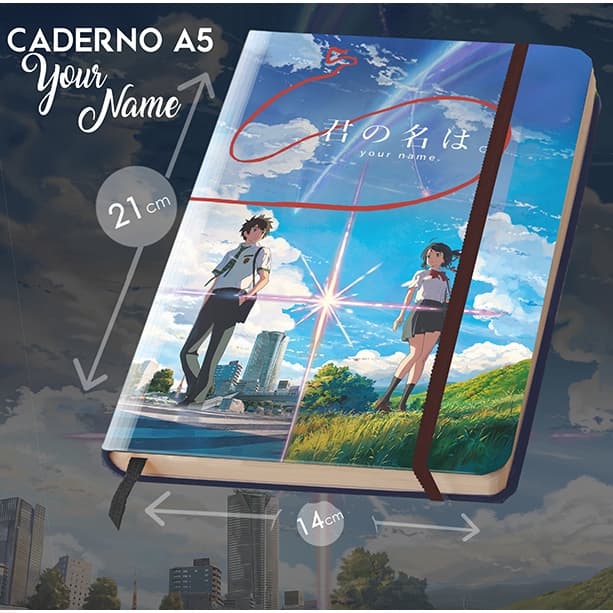 Caderno SKETCHBOOK ou anotações YOUR NAME 21x14cm