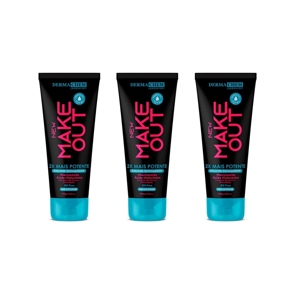 Kit 3un Sabonete Demaquilante Dermachem New Make Out - 100g