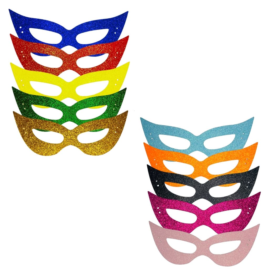 Kit 18 Máscara Carnaval Gatinha P/Rosto Fantasia Festa Colorida