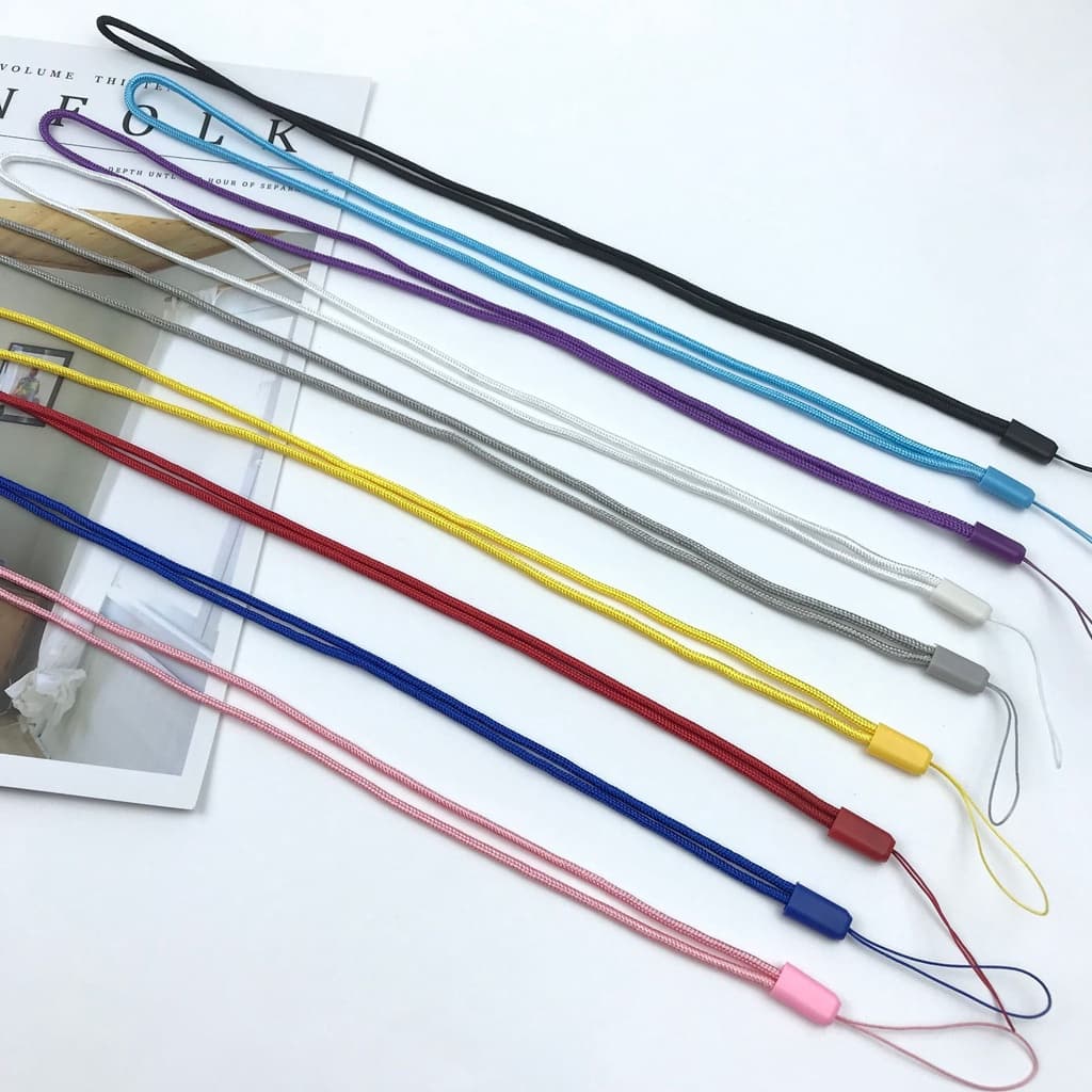 40CM Cordão De Telefone Celular Lanyard Correia De Pescoço De Poliéster Longo Porta-Chaves Colorido Para Crianças