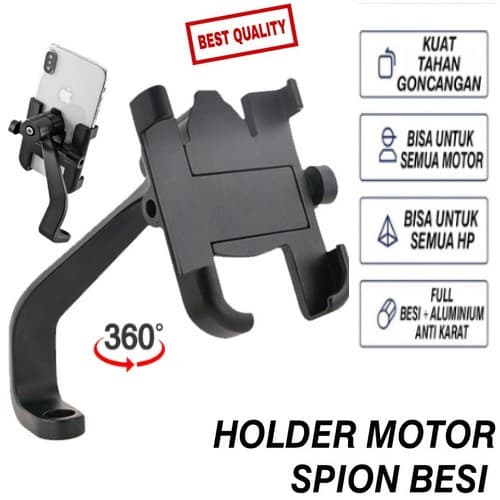 Suporte Do Telefone Da Motocicleta Espelho Retrovisor/Bicicleta Smartphone Alumínio Metal Completo HM20