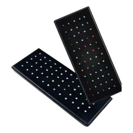 KIT DE Piercing De Nariz Com Pedrinha De Strass Reto Caixa 40 Peças idealrevende