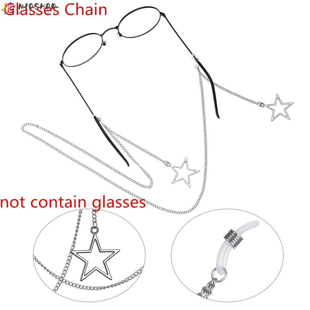 MIOSHOP Óculos Corrente Moda Oca Estrela Metal Acessórios Para Usar