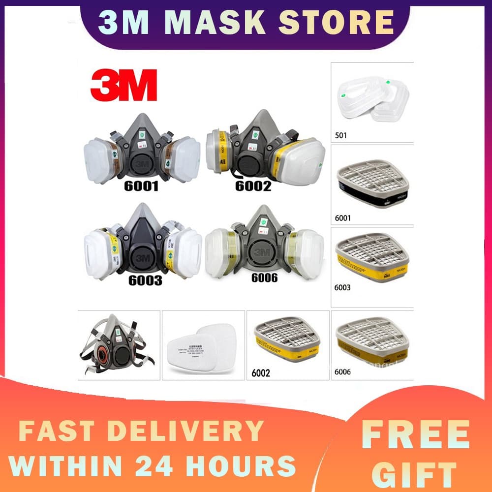 Máscara De Gás 3M 6200 + 6001/6002/6003/6006 Pintura Em Spray De Ácido Anti-Rachadura Reutilizável