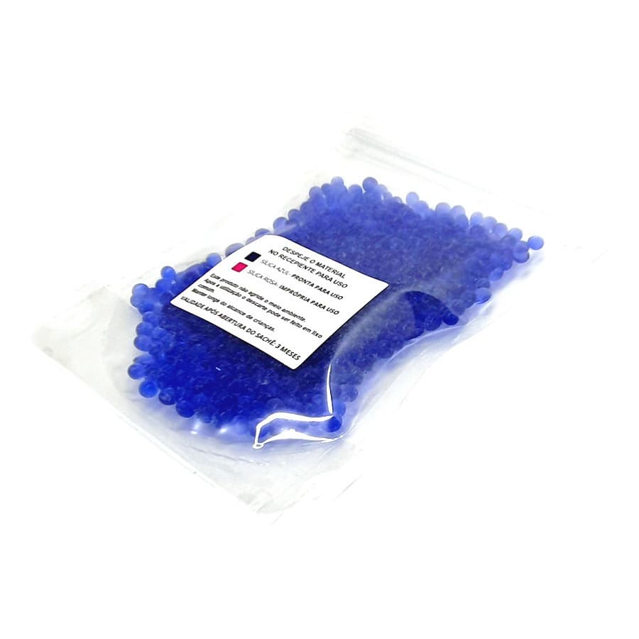 Pacote Silica Gel Azul  Desumidificador 50 Gramas para Aparelho Auditivo Câmera Refil