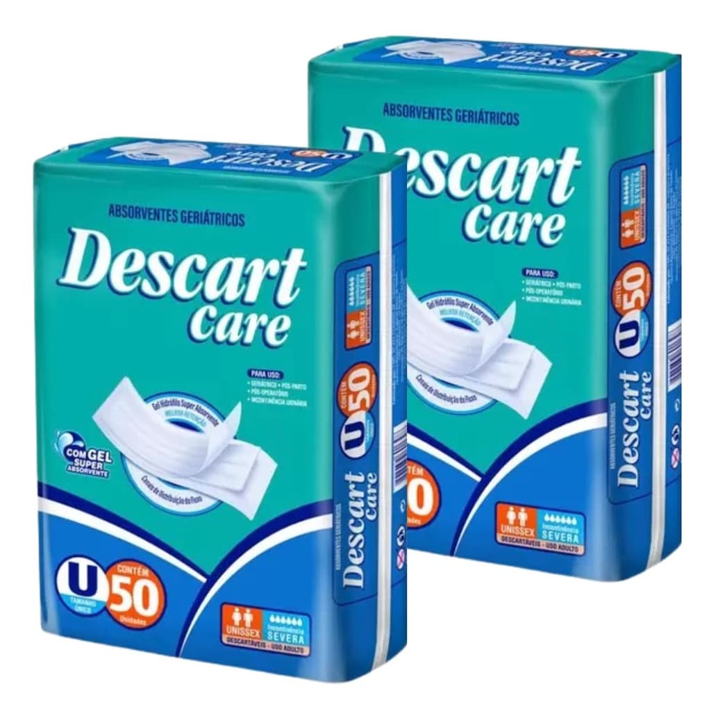Absorvente Geriatrico Descart Care s/ Fita 100 Unidades Absorvente Pós Parto