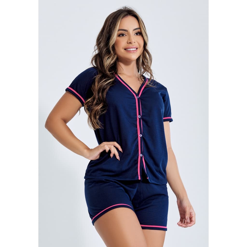Promoção Pijama Curto Em Malha Blogueirinha Short e Blusa Amamentação