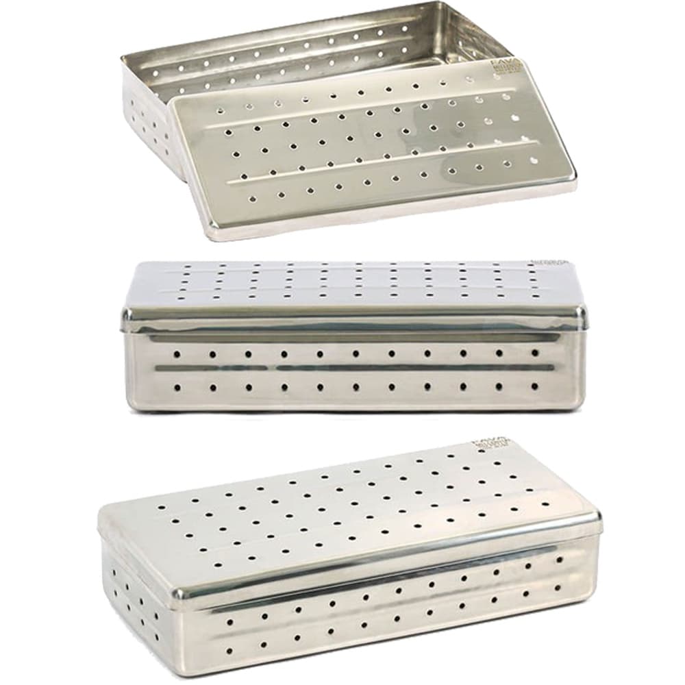 Estojo inox furado 18x08x03 Estética podologia autoclave