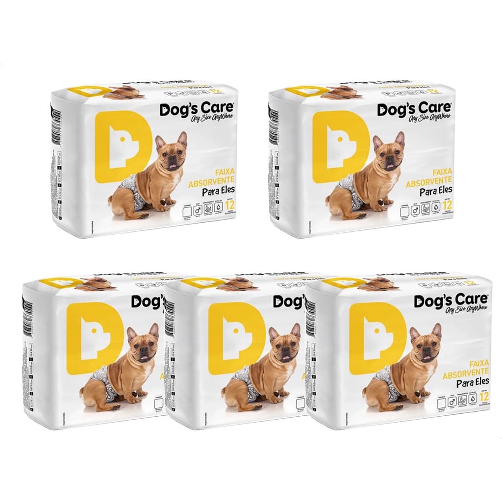 Fralda Descartável Higiênica P/cães Macho Dogs Care 60 Un M