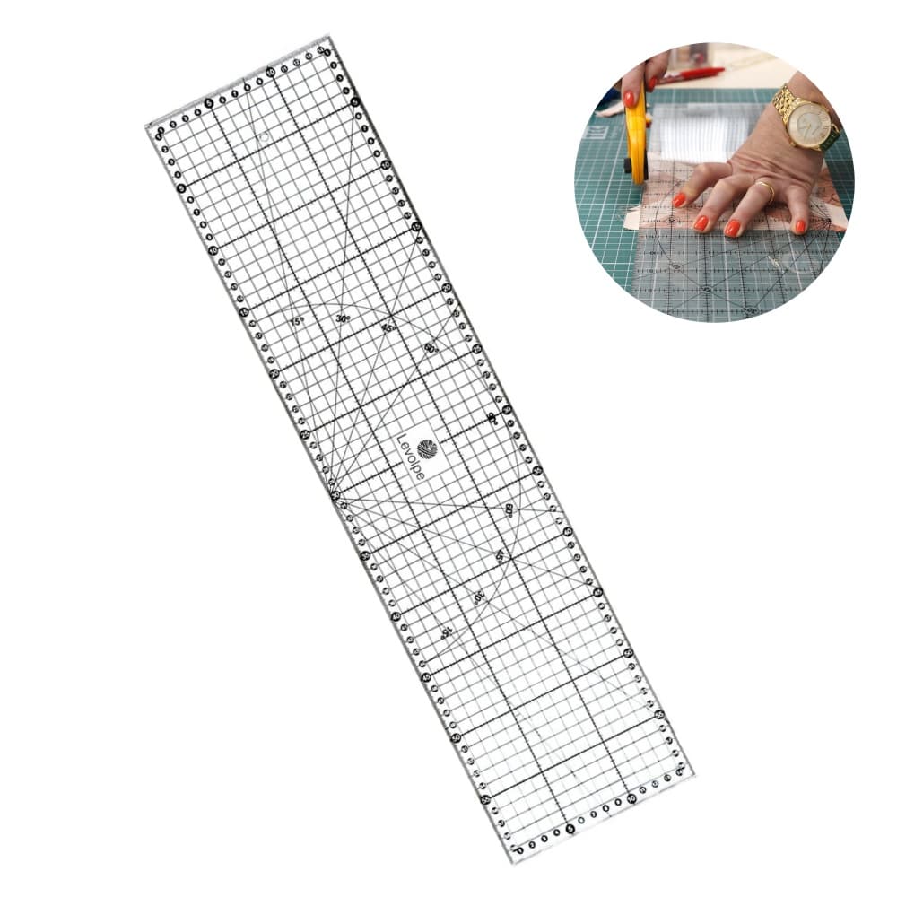 Régua Patchwork 15x60 Cm Em Acrílico Para Artesanato E Costura