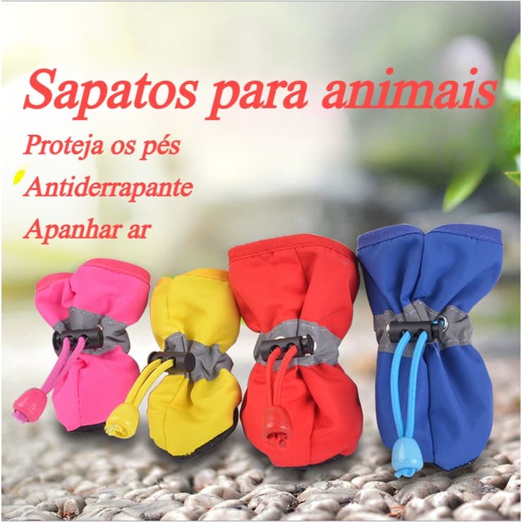 【Muhsinpet】Pacote De 4 Peças Sapatos De Cachorro Para Sair Não Podem Cair Prevenir Cães De Tamanho Médio Cachorros