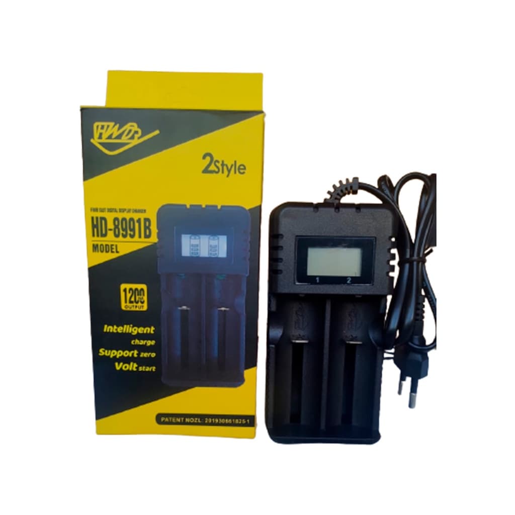 Carregador Premium Duplo Com Visor Inteligente Bateria 18650 26650 16340
