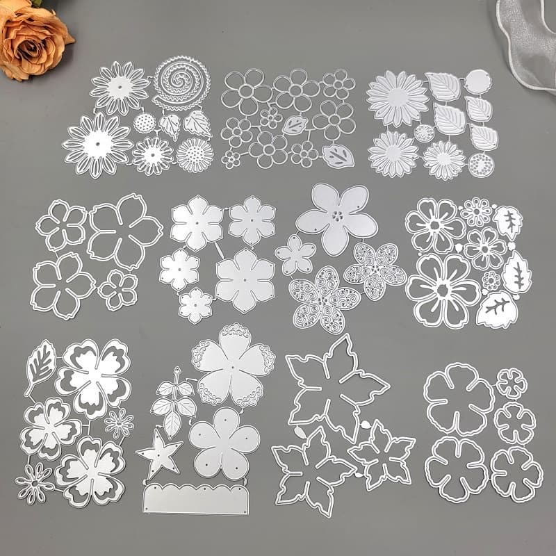Várias Flores Cortes De Metal Matrizes Papel De Gofragem Stencil Scrapbooking Cartão De Boas Festas DIY Artesanais