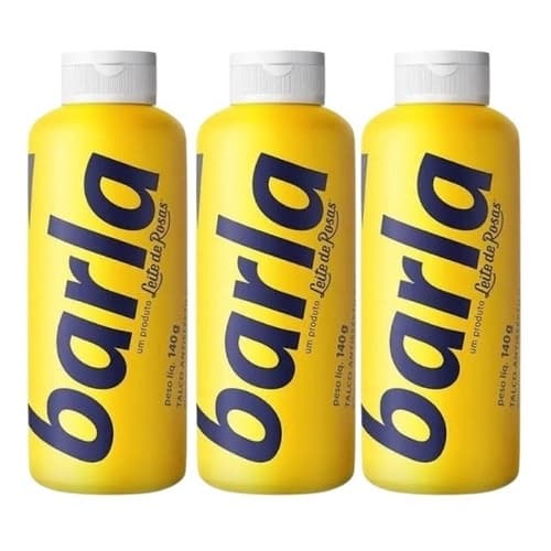 Kit 3 Talco Leite De Rosas Barla Perfumado Em Frasco 140g