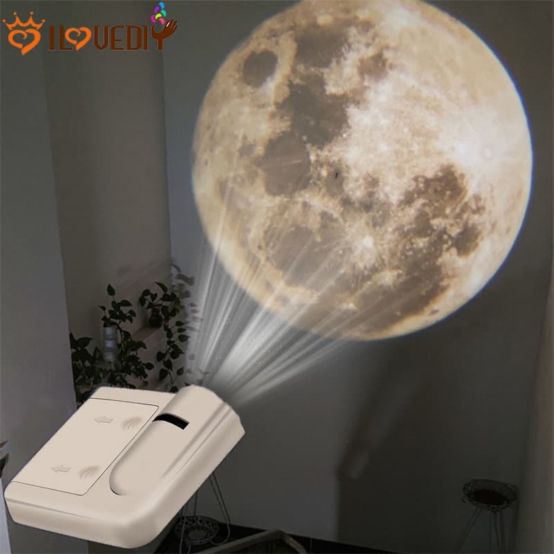 Lâmpada De Projeção Galáxia Da Lua Aurora De Fundo Criativo Atmosfera Luz Noturna Projetor De Terra Fotografia Para Decoração De Festa De Aniversário De Natal