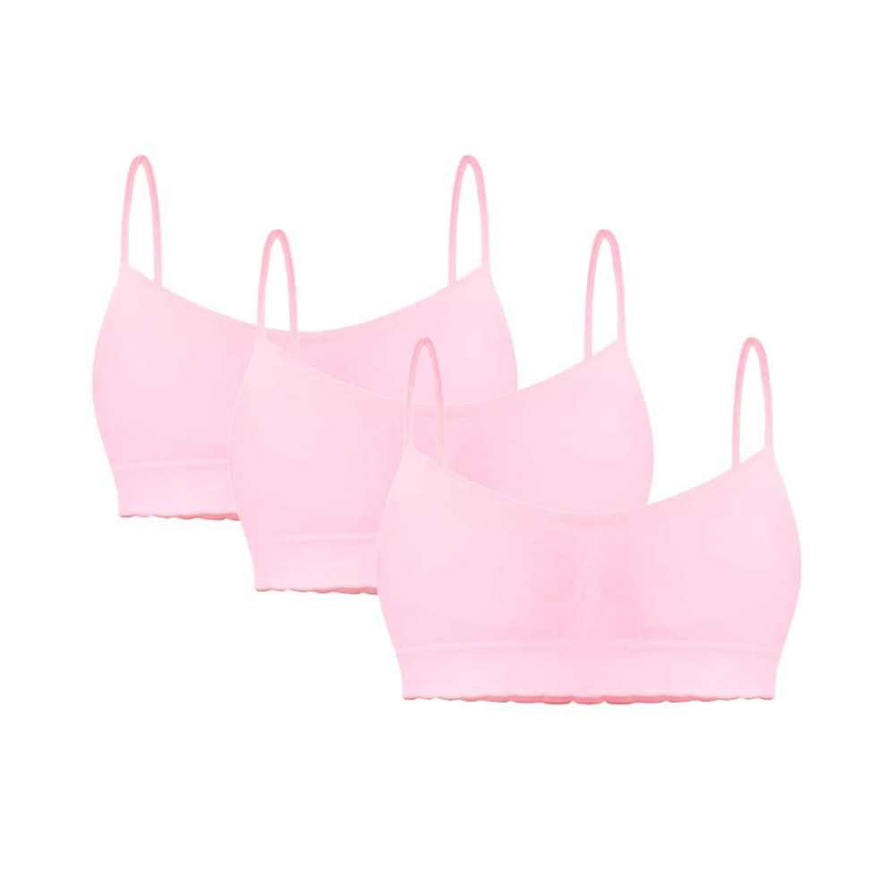 Kit 3 Sutias Top Infantojuvenil Selene Sem Bojo Com Alcas Sem Ajustes e Sem Costura Feminino