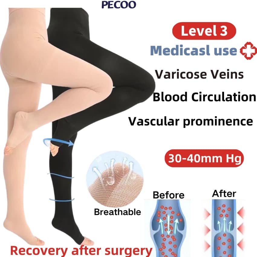 [Meia-Calça] De Compressão Nível 3 30-40mmHg Reduz Veias Varicosas Perna Meias Longas/Médicas Para Terapia De Cura Anti-