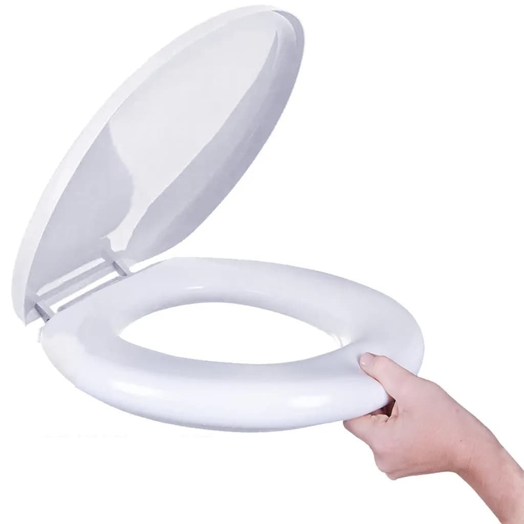Assento Privada Almofadado Tampa Vaso Sanitário Branco Banheiro Regulável