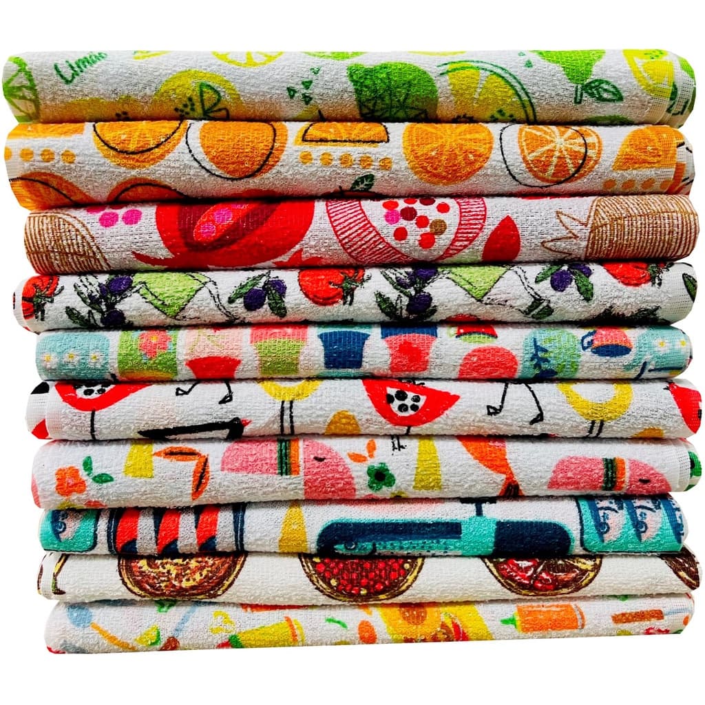 Kit 10 Pano De Prato Atoalhado Felpudo Camesa