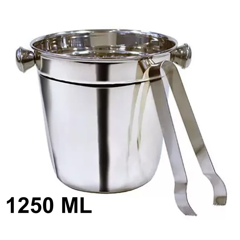 Balde 1,250 Litro + Pegador Gelo Inox Bebidas Whisky Kit