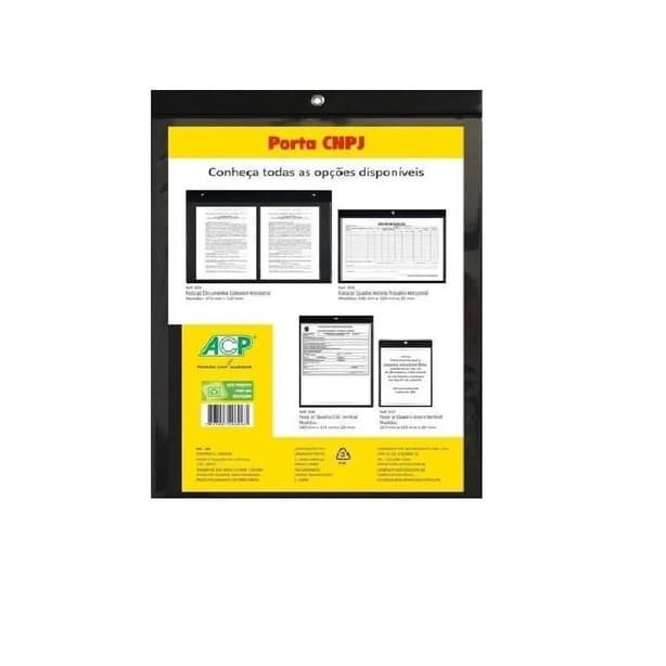 Porta Quadro Protetor Cnpj Vertical Preto A4